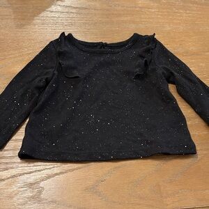 Joe Fresh Glittery Black Long Sleeve Tee
